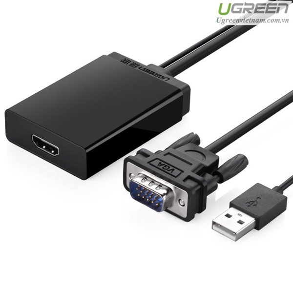 Cáp Chuyển Đổi VGA Sang HDMI Ugreen 40213 - VGA To HDMI - Hàng Chính Hãng