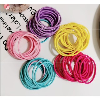 Túi 100 Sợi Dây Cột Tóc Trơn Loại To Mỏng