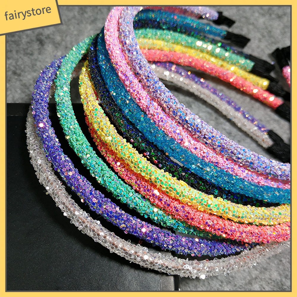 Băng Đô Cài Tóc Đính Kim Sa Lấp Lánh Thời Trang Cho Nữ