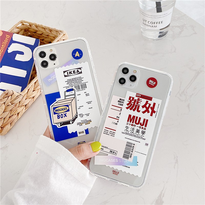 MUJI Ốp Điện Thoại Trong Suốt Cho Iphone 12 Pro Max 12 Mini 11 Pro Max Xs Max Xr 6 6s7 8 Plus Samsung A50 A70 A51 A71 A81 A91