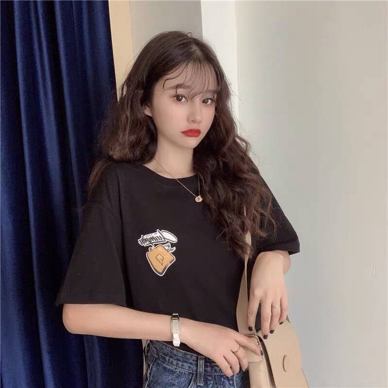 European and American Short-sleeved T-shirt Women Summer New Korean Version of the Hong Kong Style Bf Lazy Style Student Loose Top Ins Tide