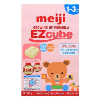 Sữa Meiji 1-3 Growing Up Formula EZcube hộp 448g (7.2021