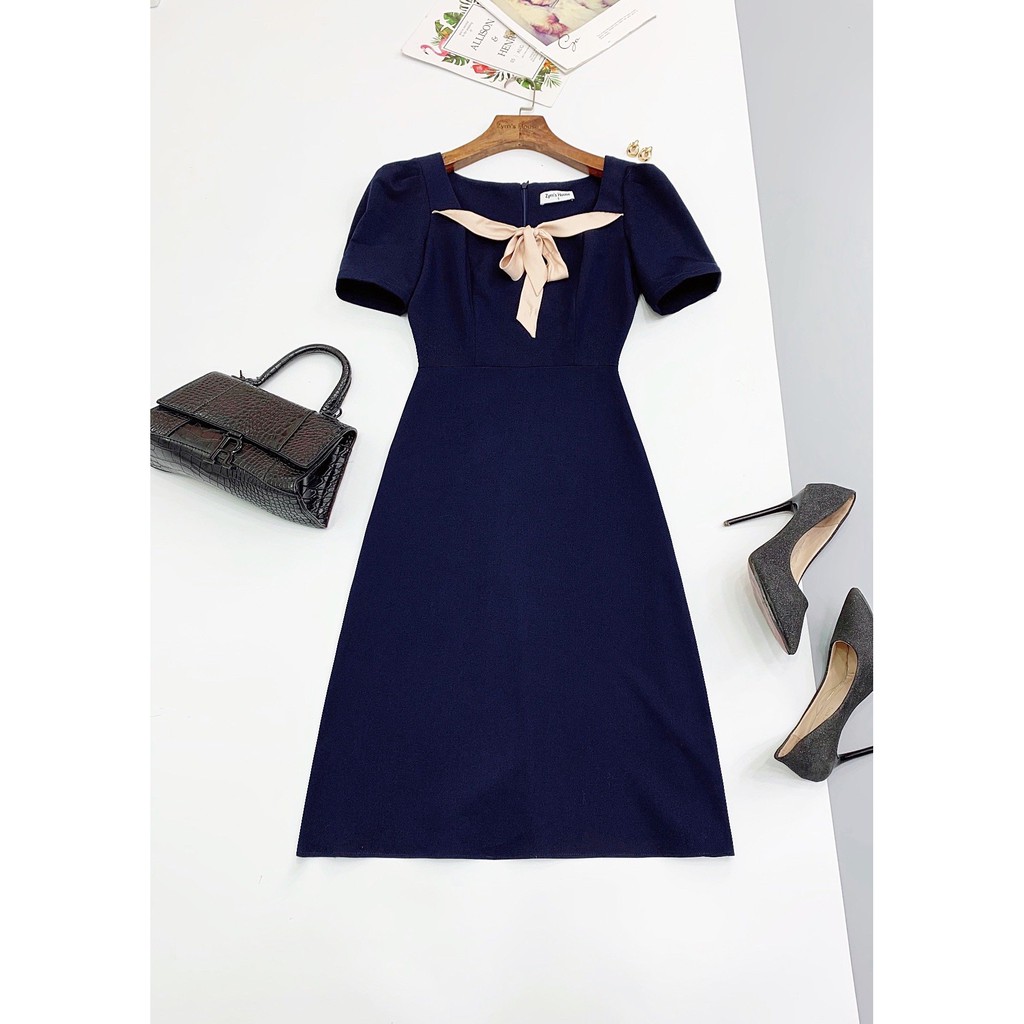 [Mã FAGREEN1505 giảm tới 30K đơn 99K] Váy cổ tròn nơ ngực Zym’s House - LT132