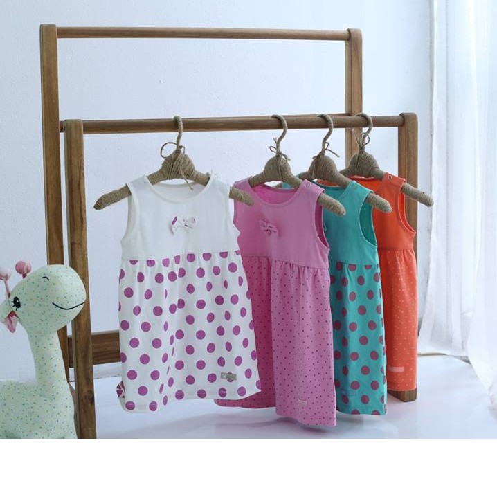 Váy sát nách Lullaby, đầm sát nách bé gái cotton, hàng chính hãng