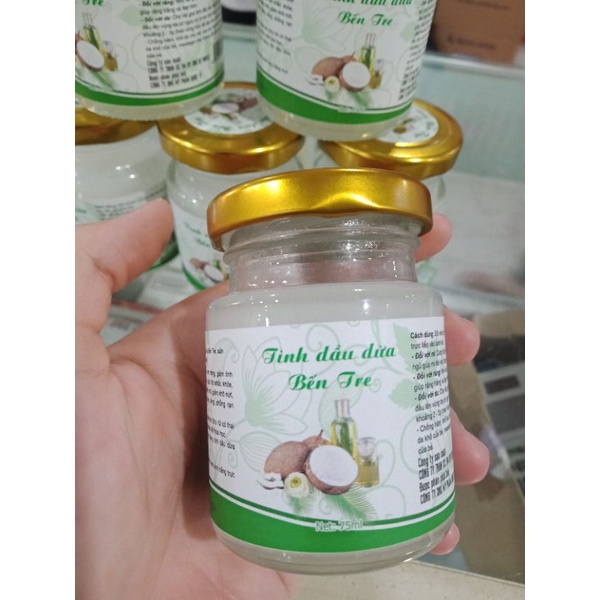Dầu dừa sáp tinh dầu dừa nguyên chất  Bến Tre hũ thủy tinh 75ml