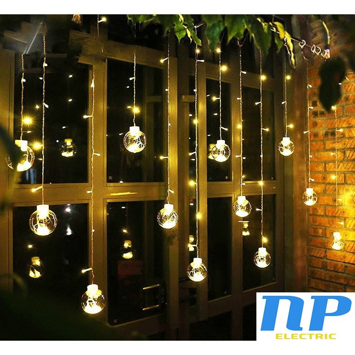 BỘ DÂY ĐÈN LED CHÓP 12 BANH 138 LED - DÂY DÀI 3 MÉT - MÀU VÀNG NẮNG