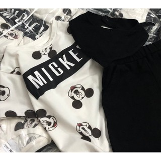 Set mickey kèm yếm HM đen dành cho bé trai