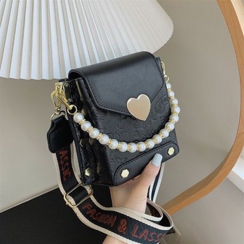 Túi Xách Đeo Chéo Dây Chữ, Túi Hộp Khoá Kéo, Hàng Quảng Châu