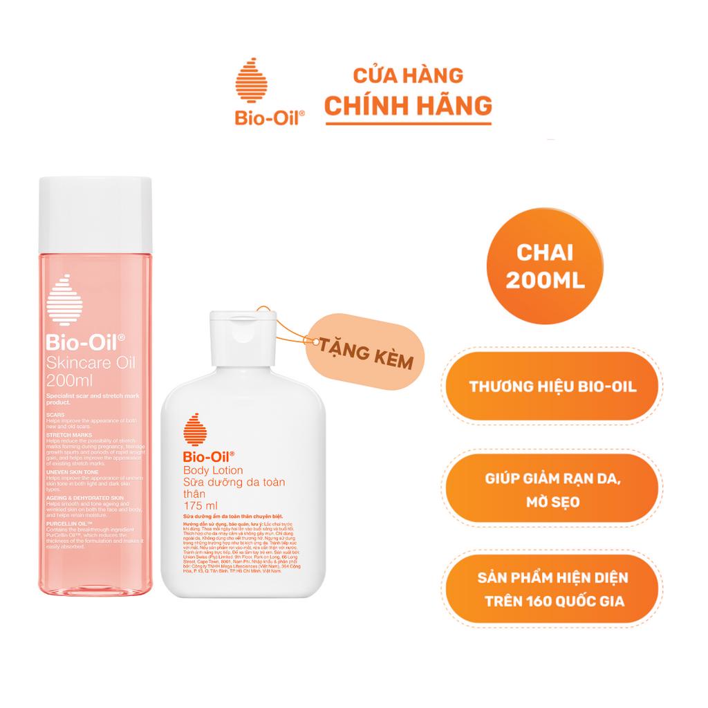 Dầu Chăm Sóc Da Giúp Giảm Rạn Da BIO-OIL SKINCARE OIL (Chai 200ml) - Tặng Sữa Dưỡng thể BIO-OIL BODY LOTION (Chai 175ml)