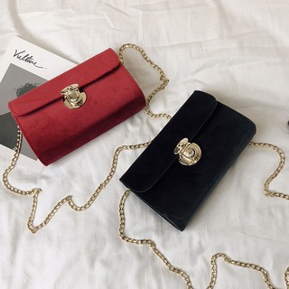 TÚI ĐEO CHÉO NỮ VÃI NHUNG TC07 đỏ