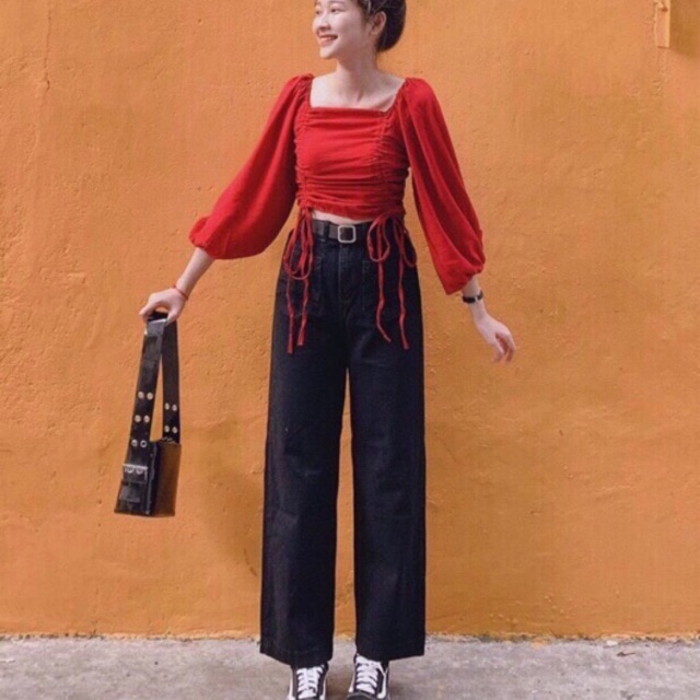 Áo kiểu dây rút voan chiffon mịn đẹp FULL MÀU NHƯ HÌNH