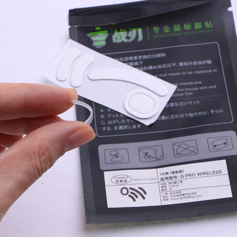1 Cặp Miếng Dán Chân Chuột Không Dây G Pro Viền Cong Màu Trắng