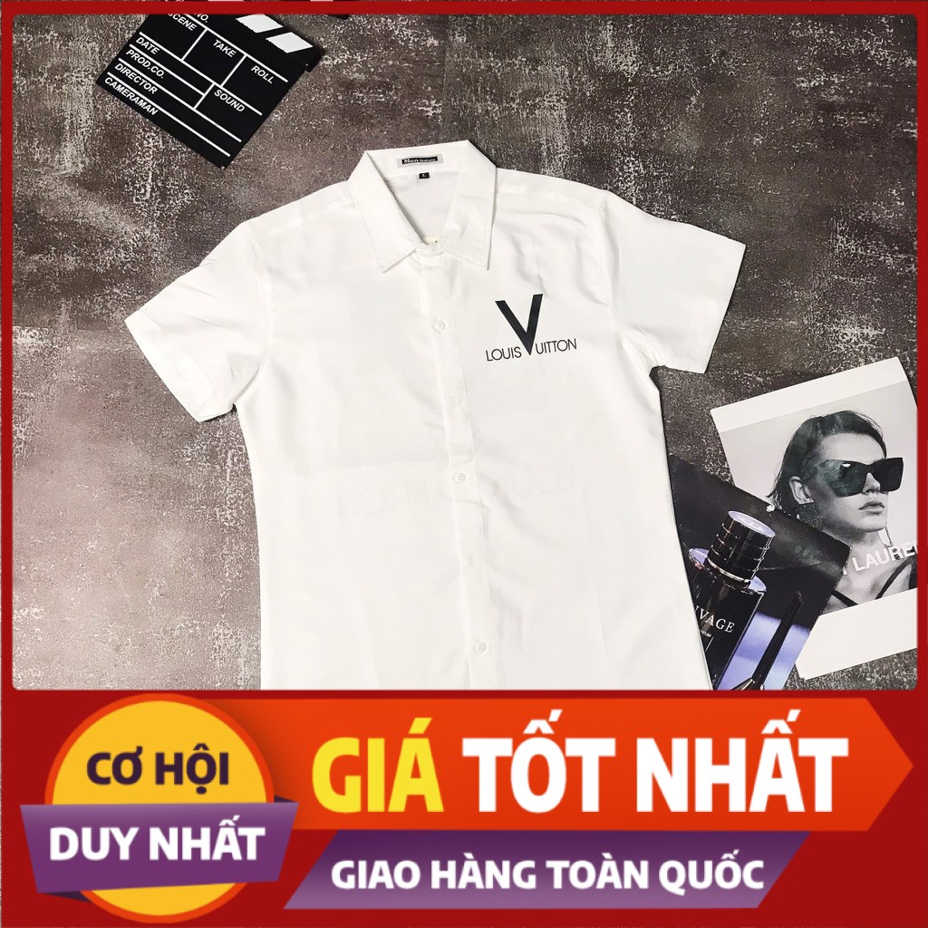 Áo sơ mi kiểu,áo sơ mi nam đẹp,áo sơ mi trắng nam,áo sơ mi đẹp Louis vuitton