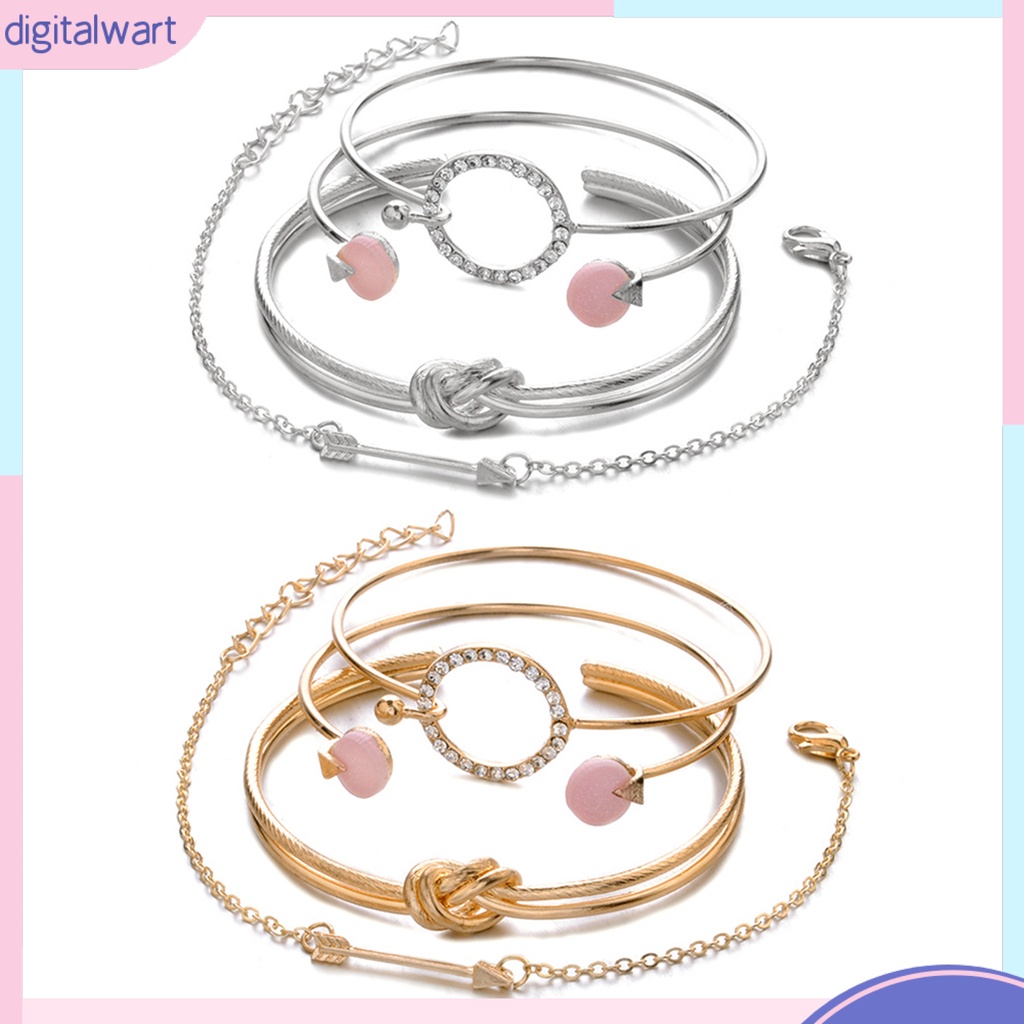 Set 4 vòng đeo tay kiểu dáng thời trang phong cách cho nữ