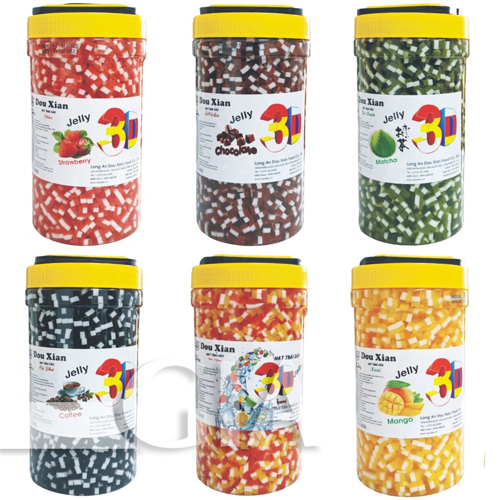 Thạch rau câu trái cây 3D Douxian  hộp 2.5kg - Gia store