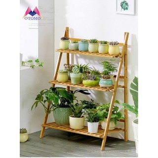 Giá Để Đồ Gấp Gọn Bằng Gỗ, Thích Hợp Để Giày Dép Hoặc Chậu Cây Cảnh - Tặng Bộ Đồ Làm Vườn