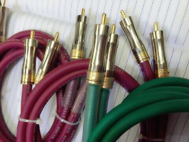 Dây tín hiệu AV2  hoa sen rca Audio Trọn bộ Hãng SUNRISE Taiwan thiết kế theo yêu cầu. Báo giá 1 cặp gồm 4 đầu Jack. Av