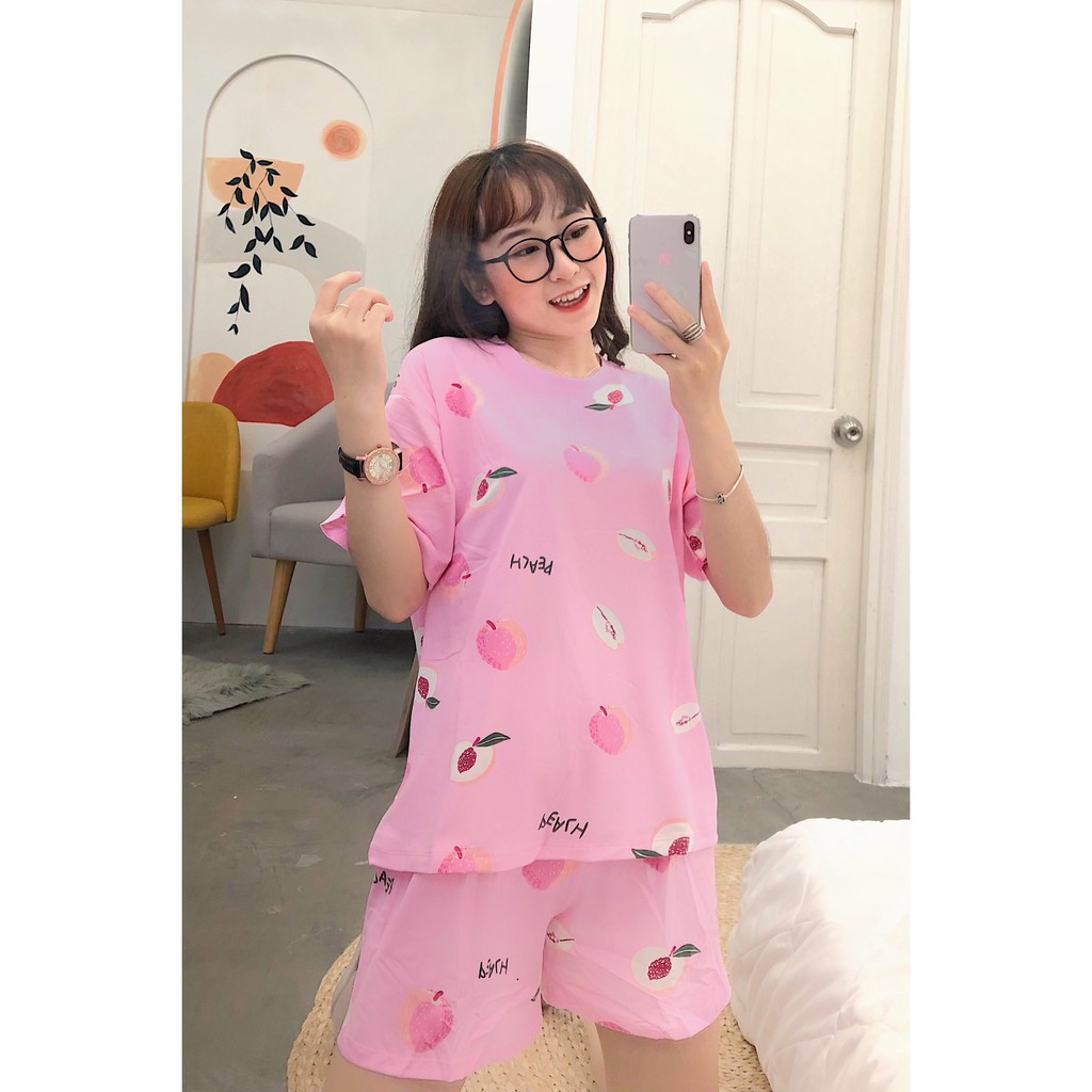 Đồ bộ nữ cộc tay - mặc nhà - chất thun sữa mềm mại co giãn | BigBuy360 - bigbuy360.vn