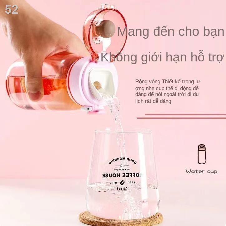 Cốc không gian Bình đựng nước thể thao di động dành cho nam và nữ Mini nhỏ gọn có lưới lọc nhựa chống rơi của trẻ e