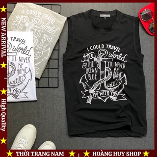 Áo Tank Top Nam H&H-AT12 Áo Thun Ba Lỗ In Họa Tiết Neo Thuyền -3 Màu