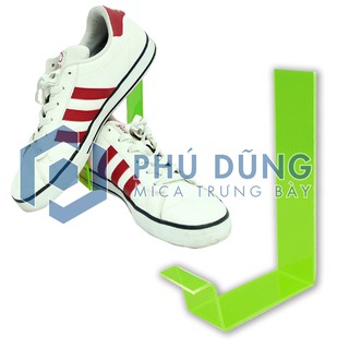 Combo 10 Kệ Đế Mica XANH LÁ Trưng Bày Giày/Dép Kiểu Chữ L