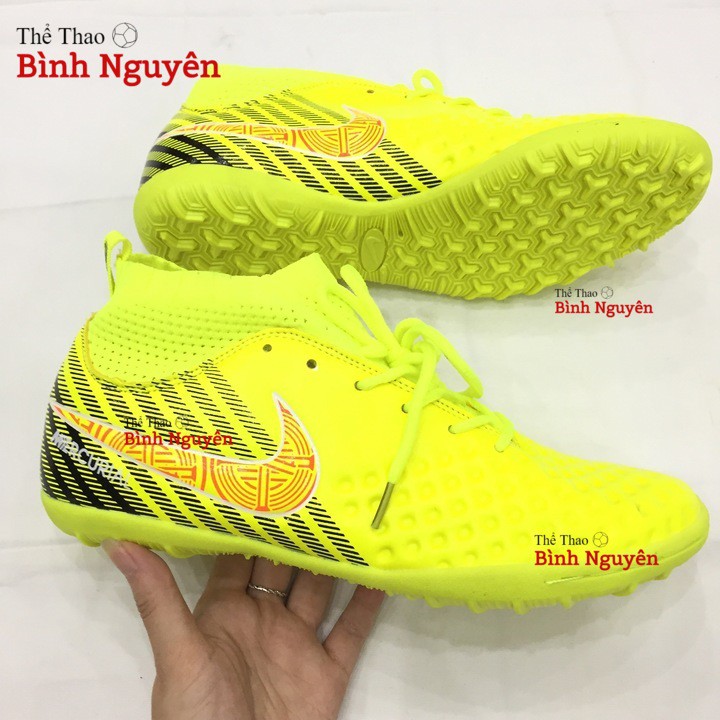 Giày đá bóng Cổ thun Khâu đế Đinh thấp size 38-43 Vàng chanh (2029)