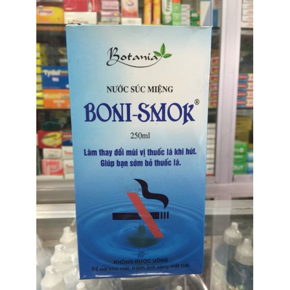 ✅(CHÍNH HÃNG) Nước súc miệng cai thuốc lá Boni Smoke Boni Smok 250ml, 150ml