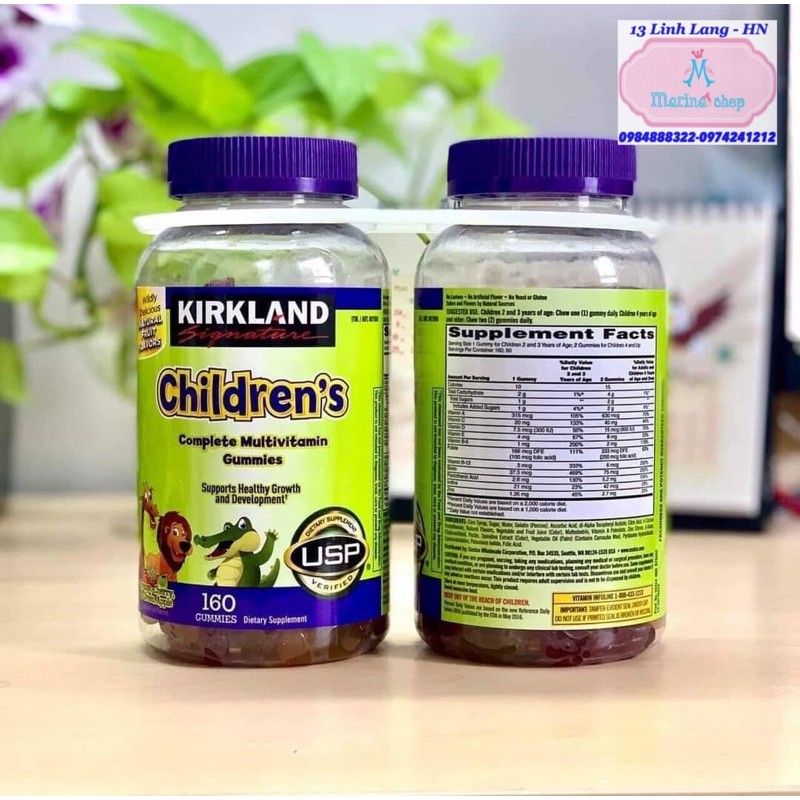 Kẹo Dẻo Kirkland Children’s Daily Multivitamin Gummies Tăng Cường Hệ Miễn Dịch,Tăng Sức Đề Kháng Dành Cho Bé Biếng Ăn