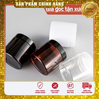 Hủ nhựa pet Đen/Trong 200g  chiết mỹ phẩm