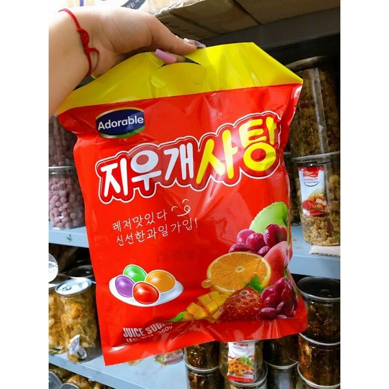 GÓI 360gt Kẹo Dẻo từ #Nước_Ép_Trái_Cây 🍏🍇🍓🍍 ADORABLE Fruit Snack Hàn Quốc.