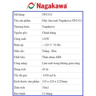 Quạt Điều Hòa Nagakawa NFC452