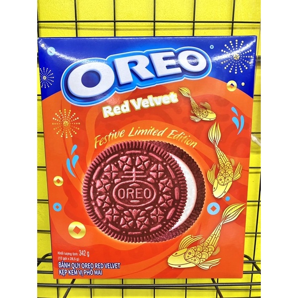 Bánh quy Oreo Red Velvet kẹp kem Phô Mai 342g (12gói x28,5g) | BigBuy360 - bigbuy360.vn