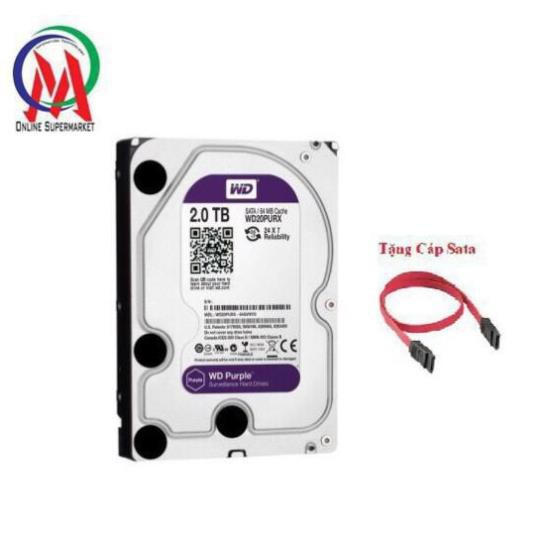 Ổ cứng 2TB Tím chuyên camera + Tặng Cáp SATA