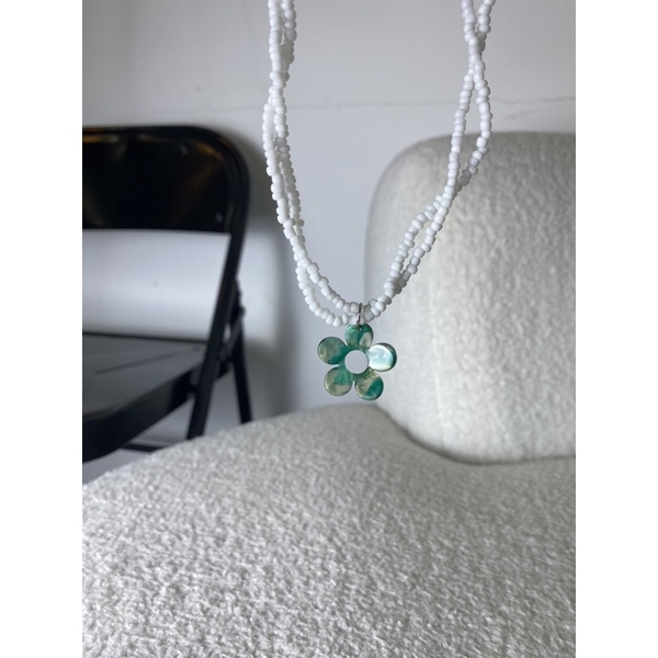 [149-151] Vòng cổ hai dây mặt charm hoa màu xinh