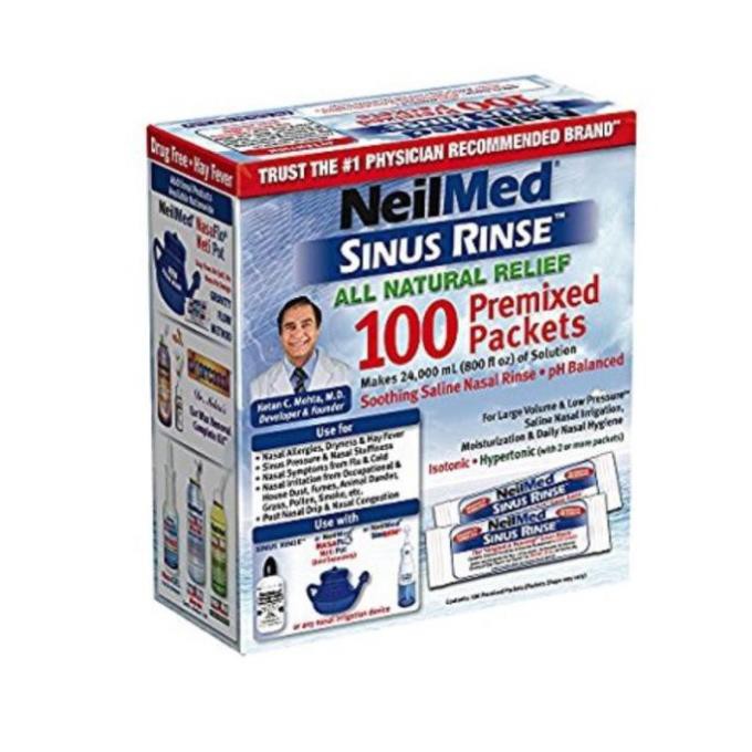 Hộp 100 gói muối rửa mũi Neilmed fullbox