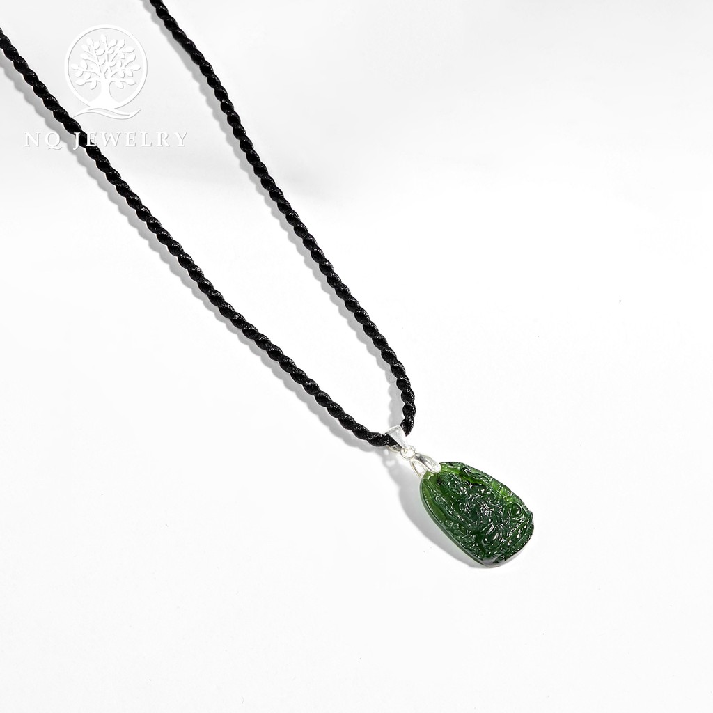 Dây chuyền phật bản mệnh xanh ngọc 1.7x1.2cm - NQ Jewelry