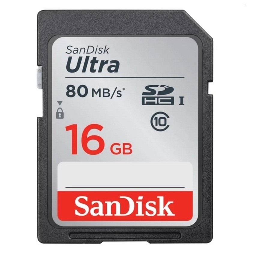 Thẻ nhớ SDHC SanDisk Ultra 533x 16GB Class 10 UHS-I 80MB/s (Xám) | BigBuy360 - bigbuy360.vn