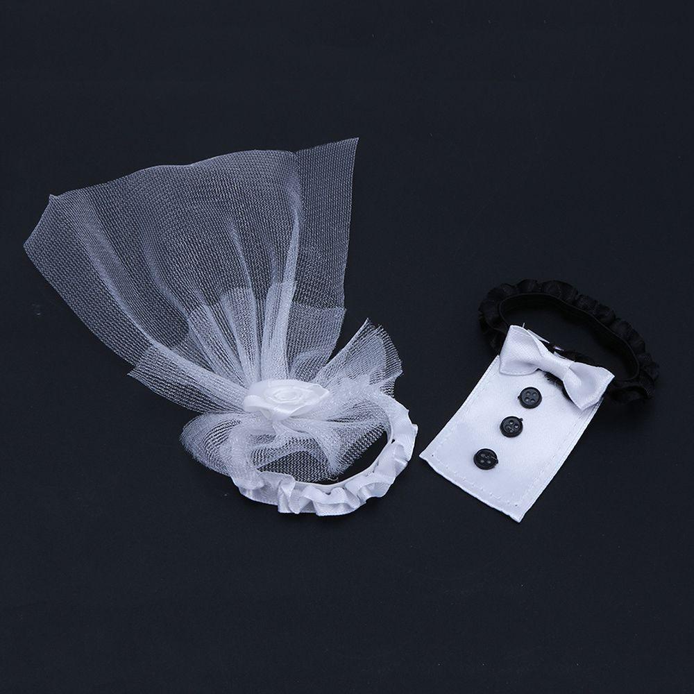 Set 2 Mạng Che Mặt Đính Nơ Trang Trí Chai Rượu Vang