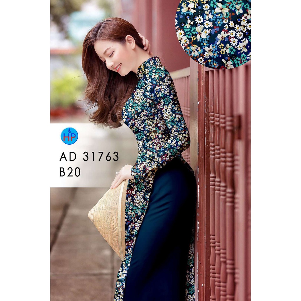 Vải áo dài hoa nhí , chất lụa ruby bóng nhẹ, sang trọng, mềm, mượt, mịn, mát, co giãn nhẹ bề ngang.