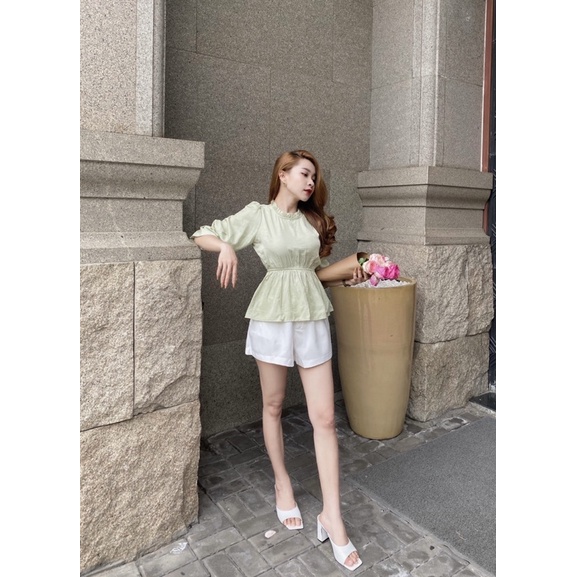 Áo kiểu xanh mint -  Azura top