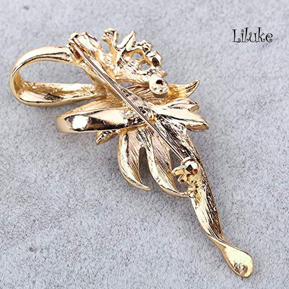 Ghim Cài Áo Hình Bông Hoa Đính Đá Nhân Tạo Thời Trang Dành Cho Nữ