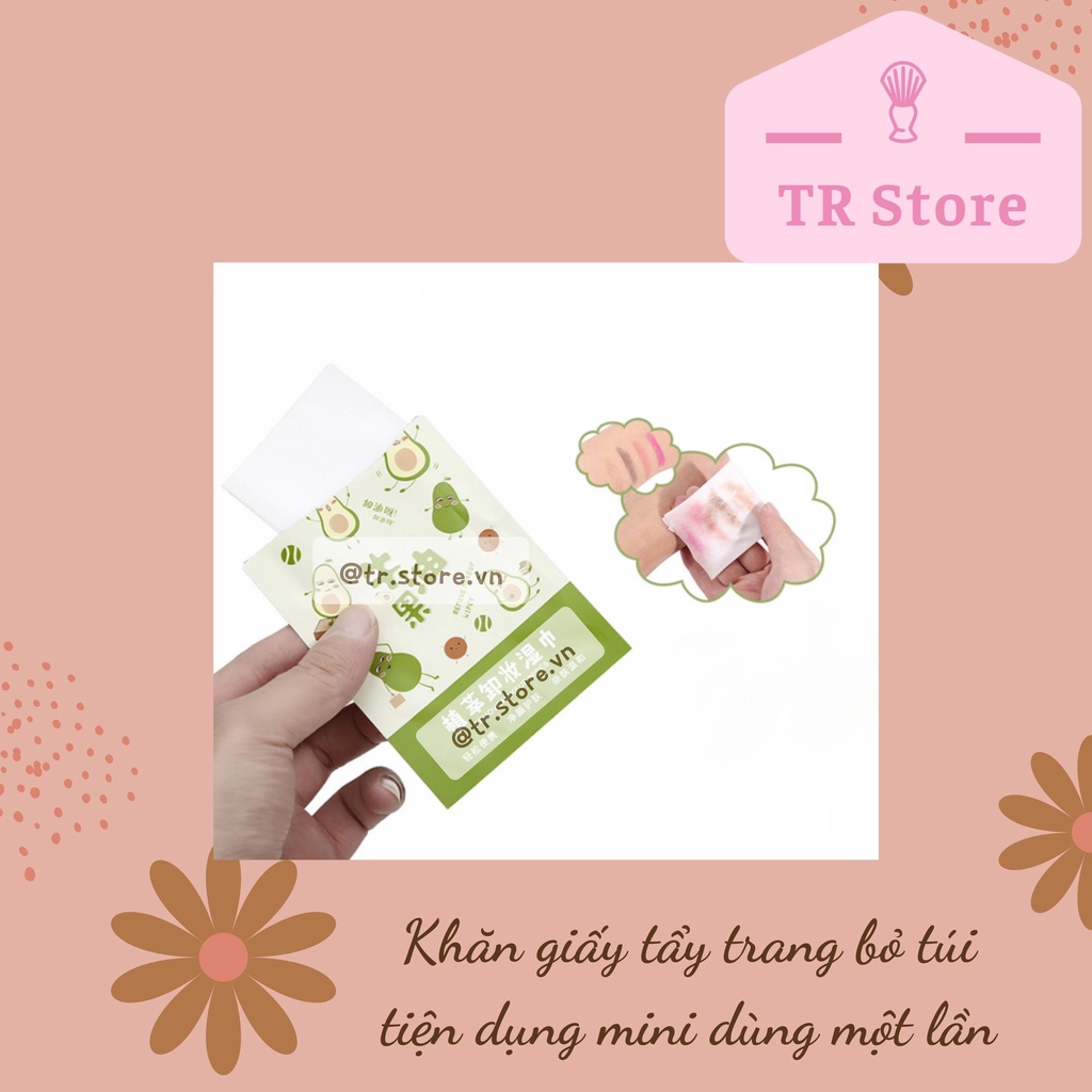 Khăn giấy tẩy trang trái bơ Malian bỏ túi dùng một lần tiện dụng
