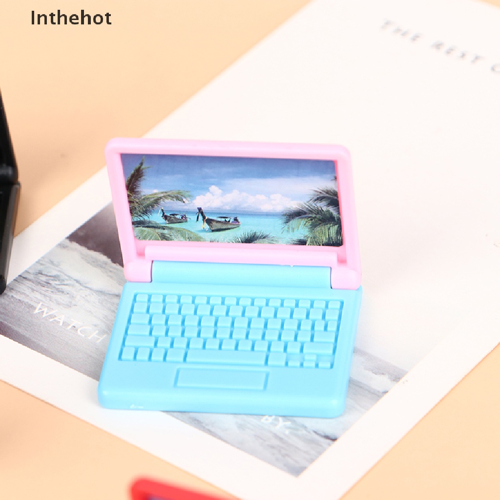 Set 2 mô hình máy tính mini nhiều màu sắc sáng tạo cho búp bê