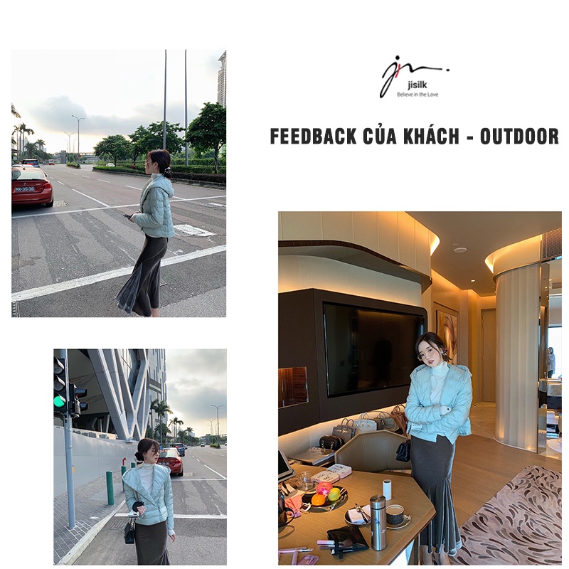 Chân váy dài đen queency style Hàn Quốc lưng cao ôm body dáng đuôi cá co giãn Jisilk N.CVD-02