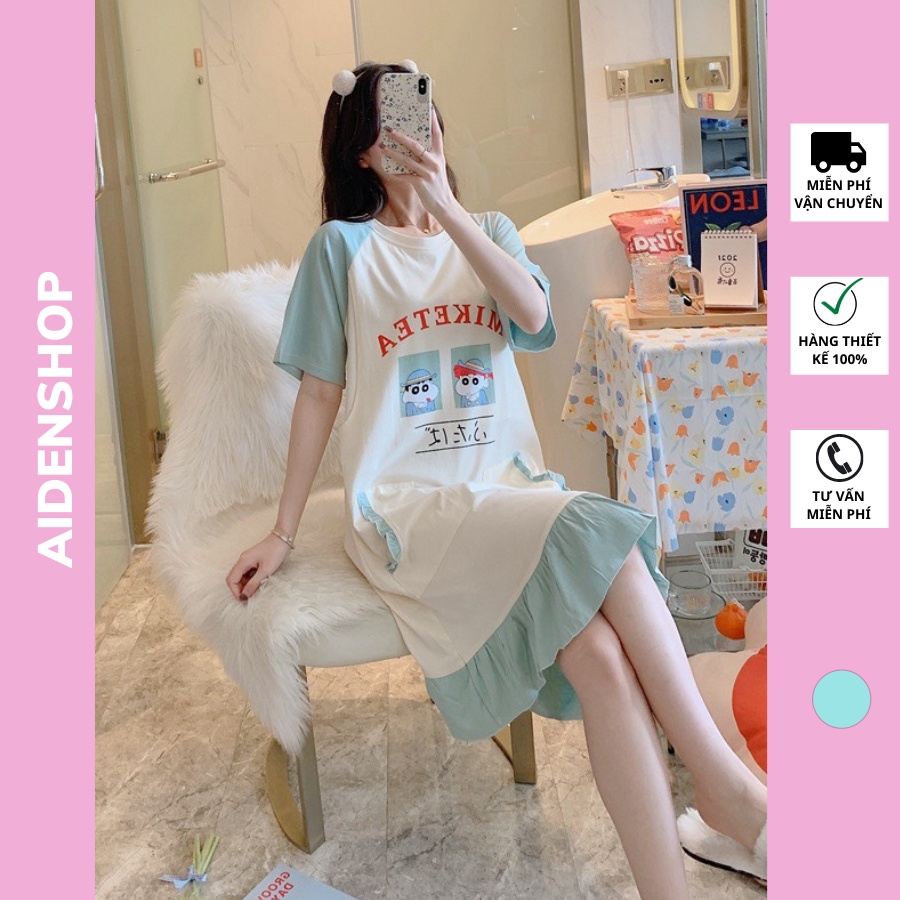 Váy bầu đẹp thiết kế Aidenshop đầm bầu mặc nhà mùa hè đi ngủ