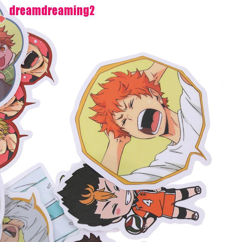 Bộ 50 Miếng Dán Pvc Chống Thấm Nước Hình Anime Haikyu