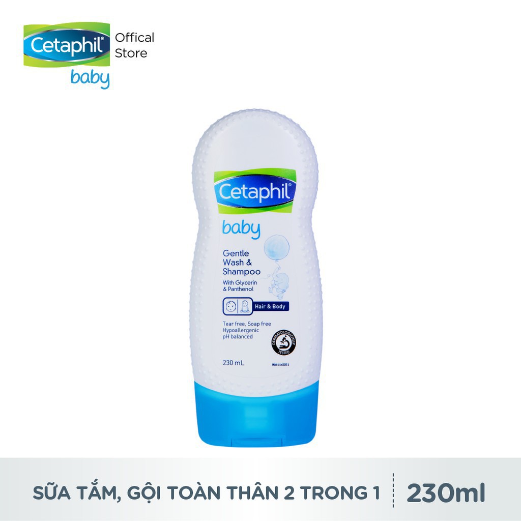 (HÀNG MỚI VỀ - DATE 01/2023) SỮA TẮM GỘI TOÀN THÂN CHO BÉ CETAPHIL BABY WASH AND SHAMPOO 230ML