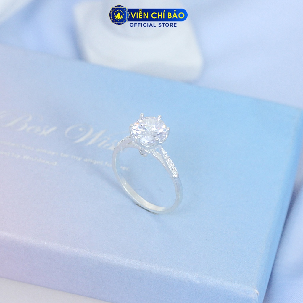 Nhẫn bạc nữ đính đá Nice chất liệu bạc S925 thời trang phụ kiện trang sức nữ thương hiệu Viễn Chí Bảo N400495