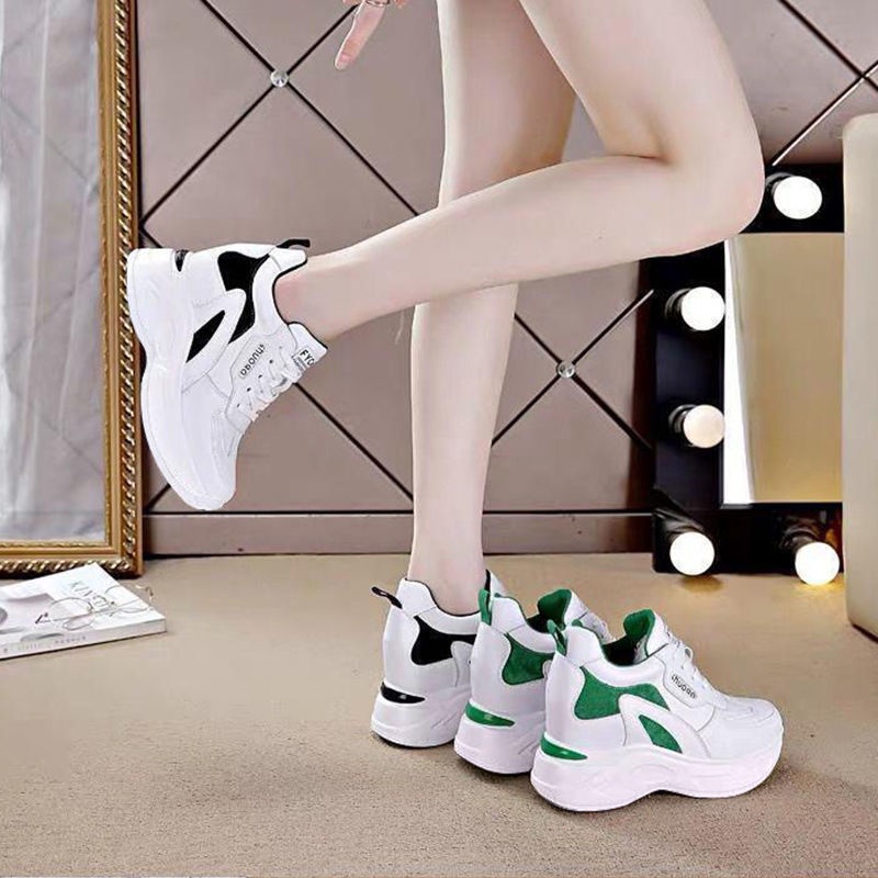 Giày Thể Thao Đế Dày Tăng Chiều Cao Chống Trượt Phong Cách Hàn Quốc Cho Nữ