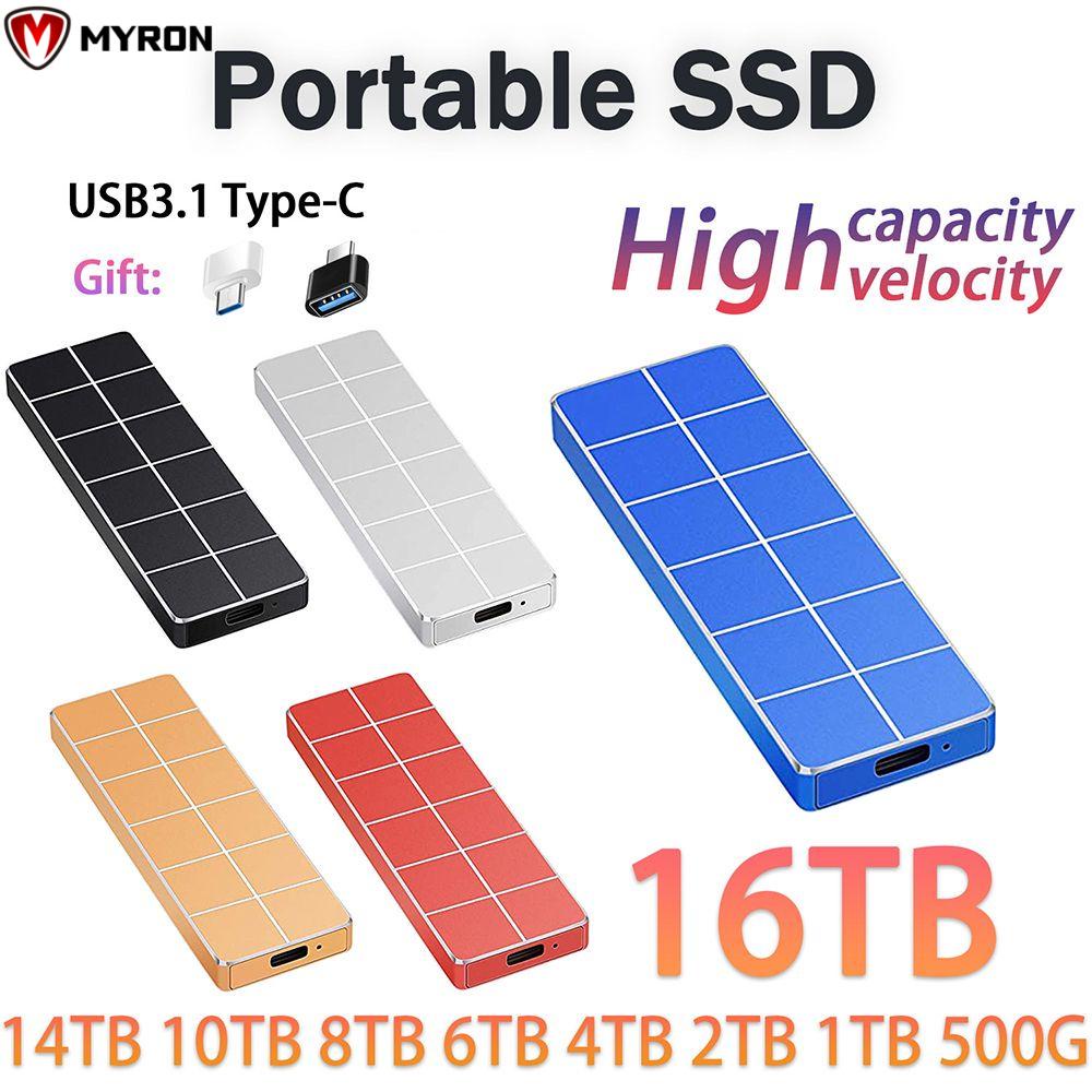 MYRON 2TB 4TB 8TB 16TB Laptop Mobile Hard Disk Phone USB 3.1 Type-C M.2 SSD Portable High Speed Solid State Drive Tablet External Storage/Multicolor | BigBuy360 - bigbuy360.vn